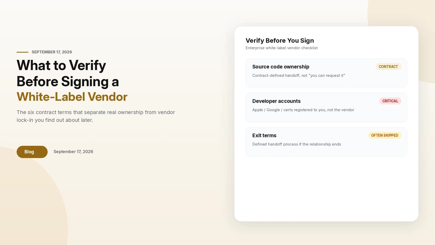 What to Verify Before Signing a White-Label Vendor